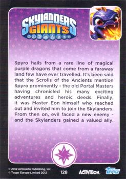 Series 2 Spyro Topps trading card (back)