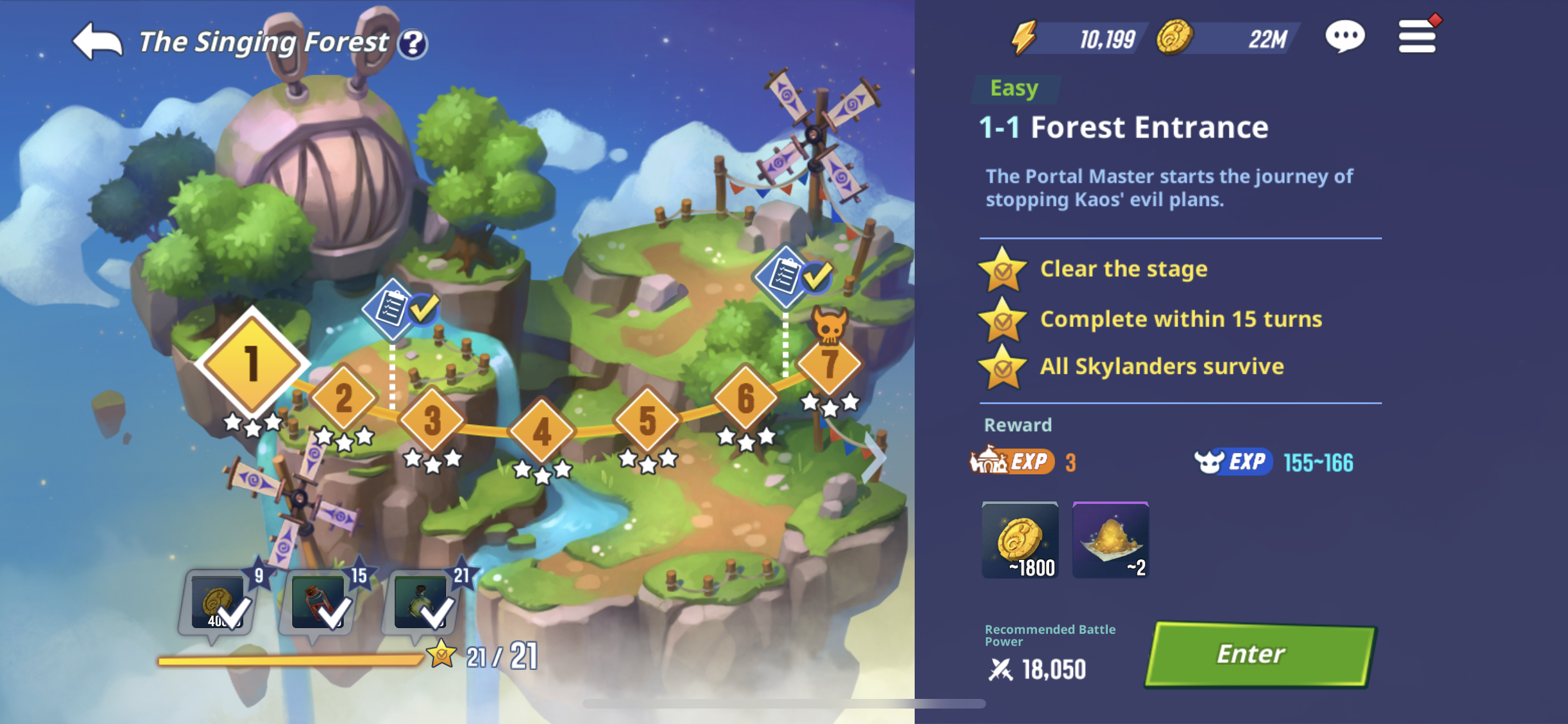 Singing Forest level screen current version