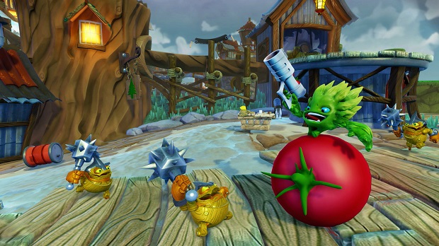 Food Fight attacking two Shield Shredders