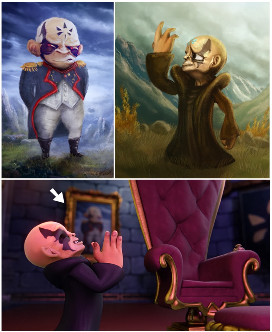 One of the concept art pieces of Kaos' "military figure" is shown in one of the cutscenes in Skylanders: Swap Force