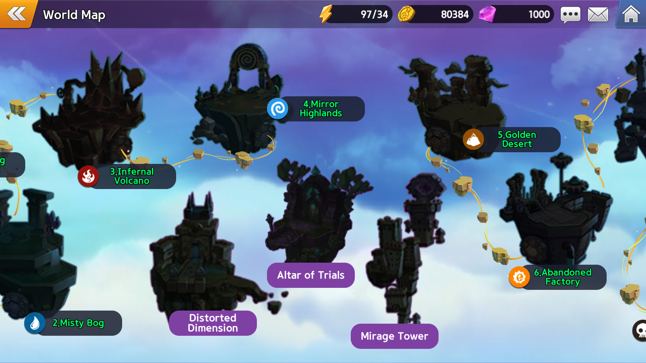 Map with locked islands