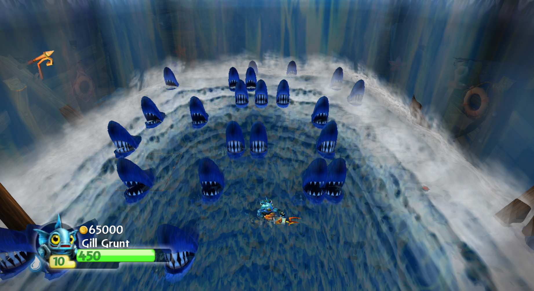 Boss fight with Kaos with Doom Sharks