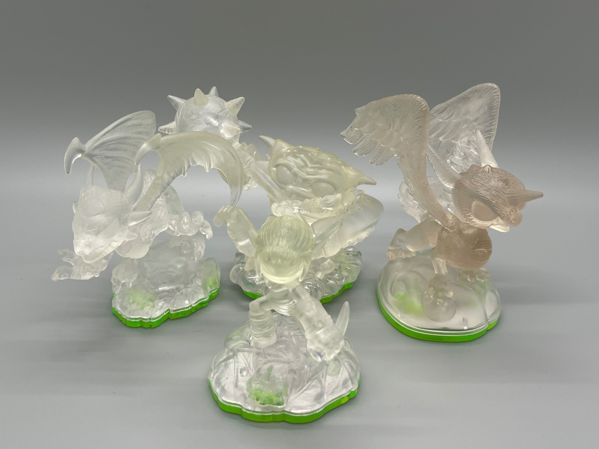 Crystal figures from the Spyro's Adventure toyline