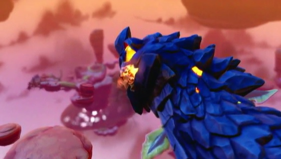 The Fire Viper spying on the arrival of Sharpfin and Flynn above Twisty Tunnels