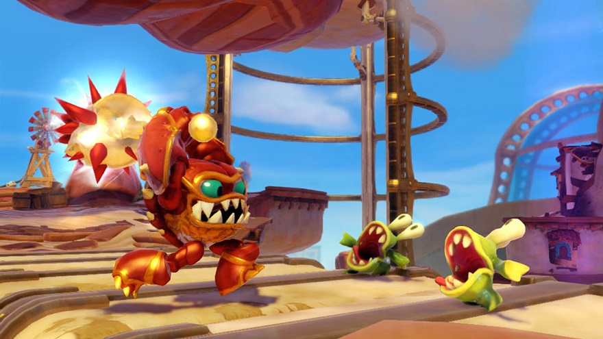 LightCore Wham-Shell about to deliver a blow upon two Chompies
