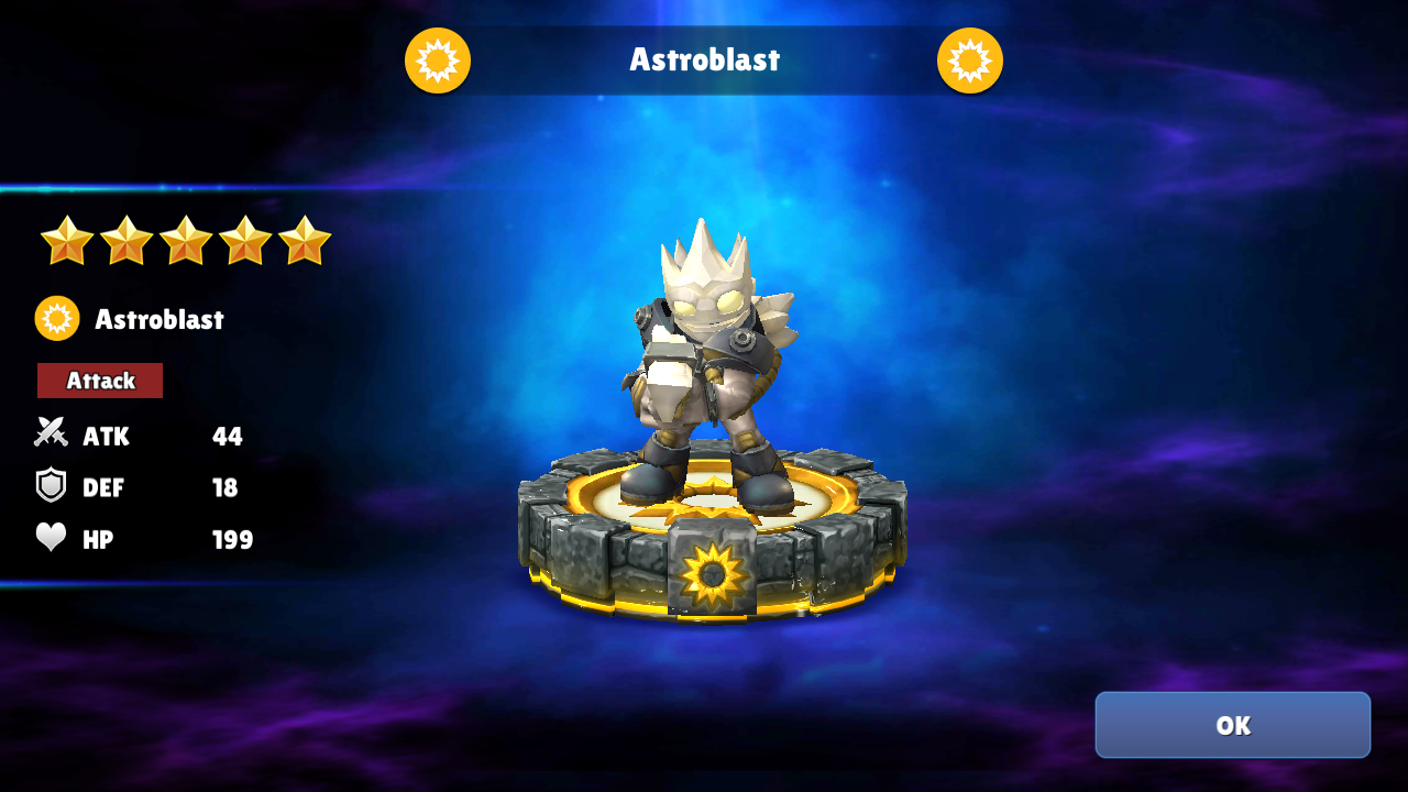 Astroblast summoned in Ring of Heroes.