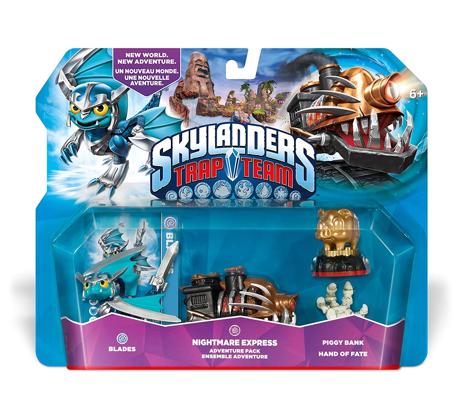 Piggy Bank with Blades, Nightmare Express, and Hand of Fate in packaging