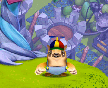 Quigley's idle and poke animation in Skylanders: Lost Islands