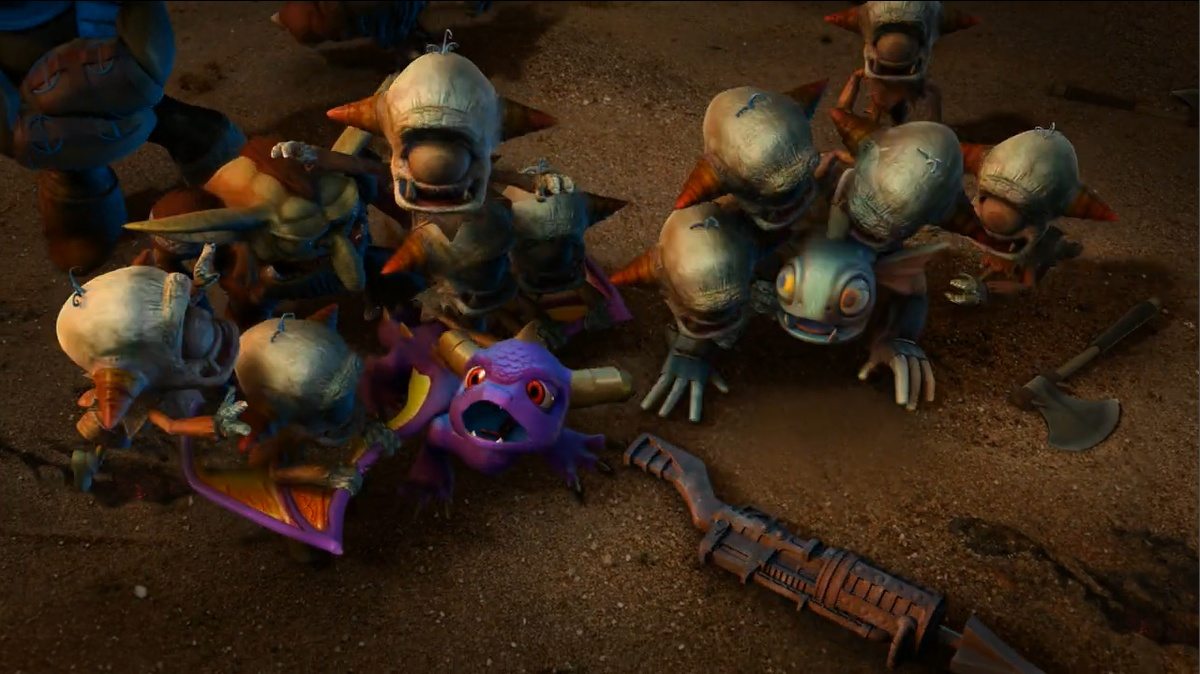 Spyro and Gill Grunt overwhelmed by Kaos' army in The Beginning trailer