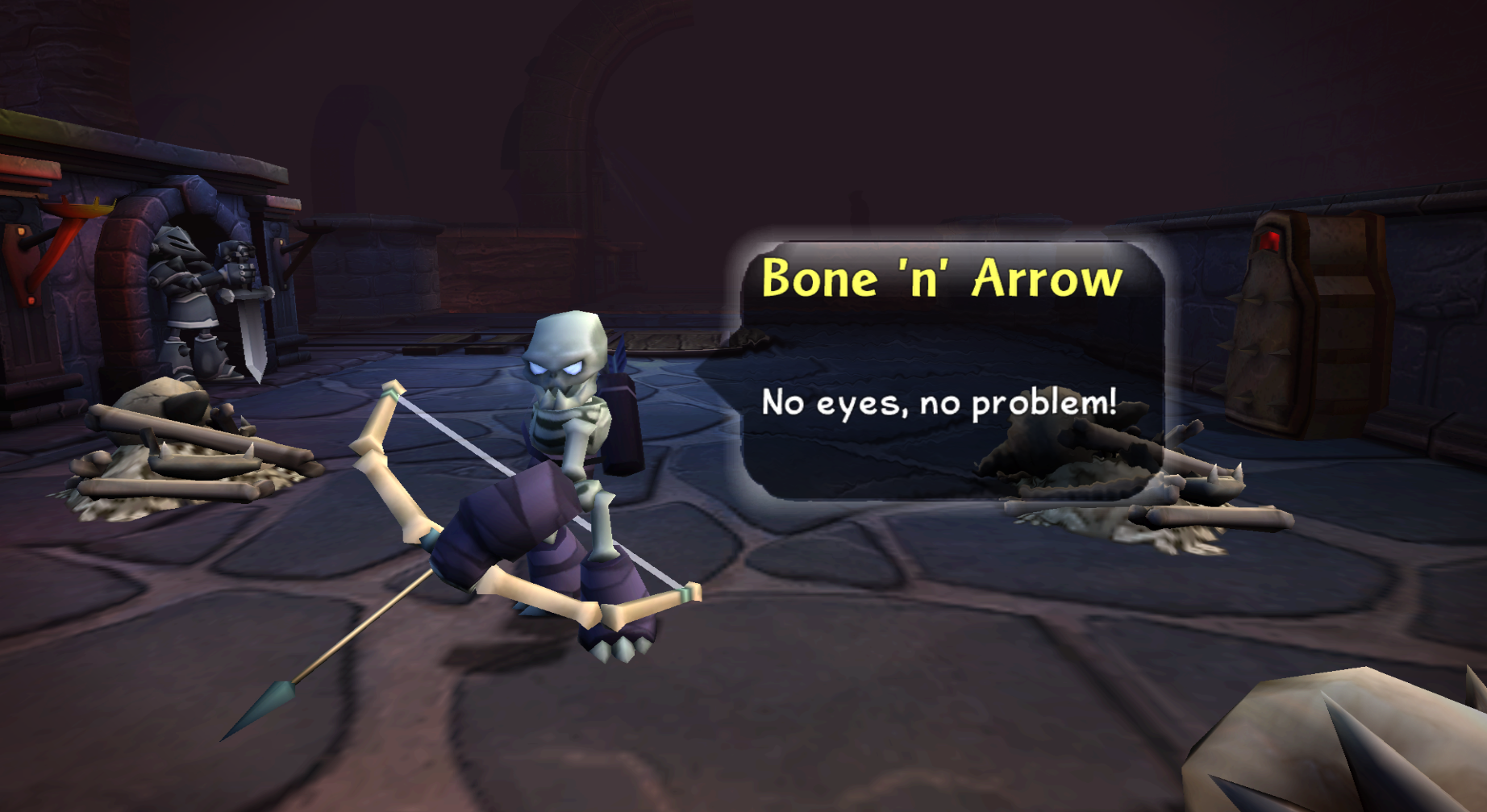 Bone 'n' Arrow's enemy intro at Cadaverous Crypt (Wii)