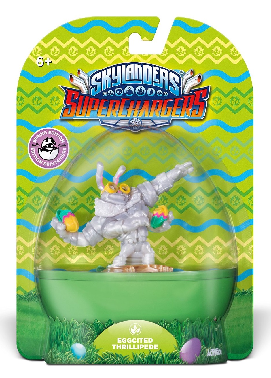 Eggcited Thrillipede in his Easter Edition toy package