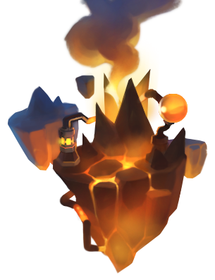 Infernal Volcano's current island art